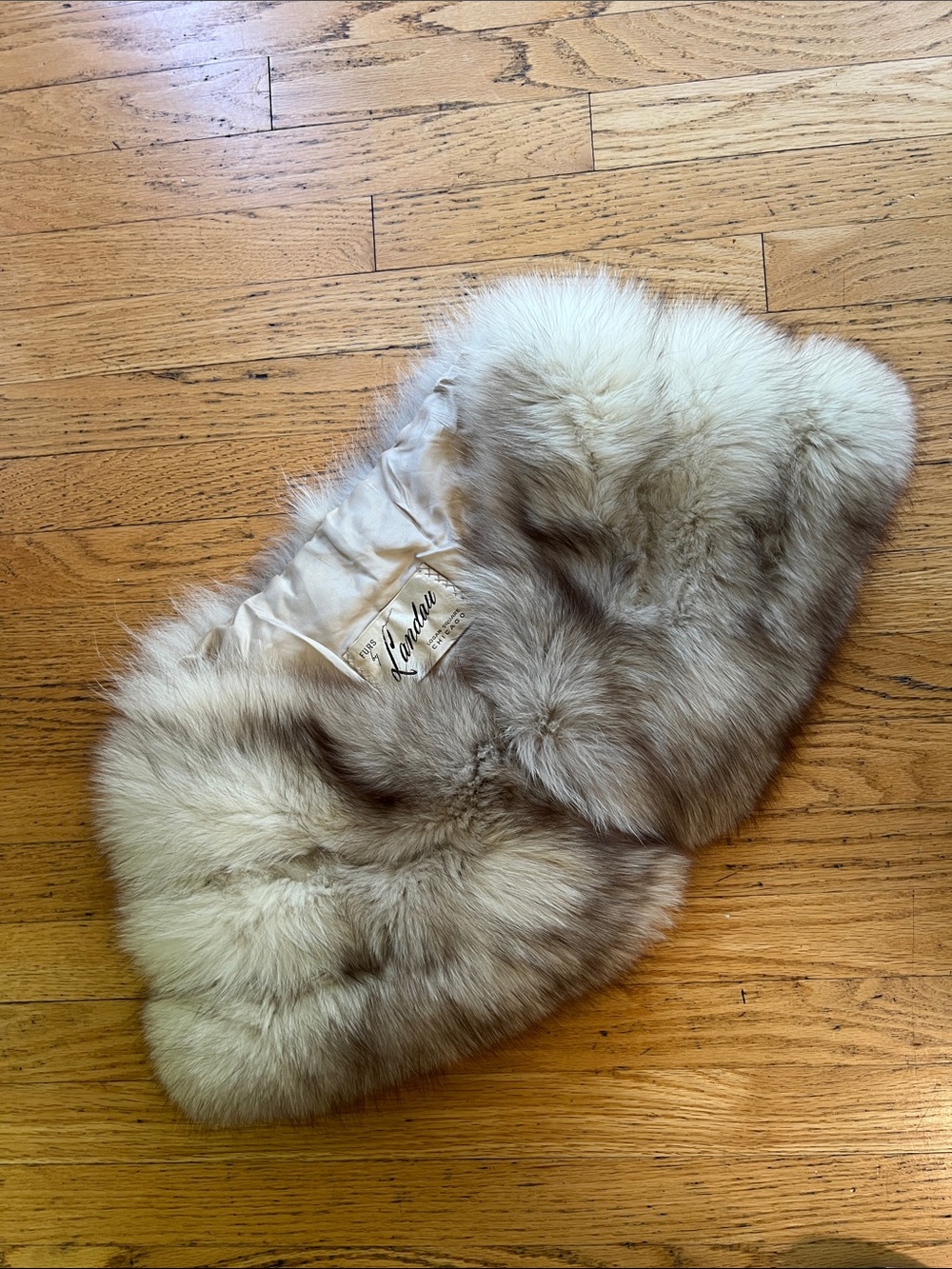 Landau Cream and Light Brown Fur Shaw